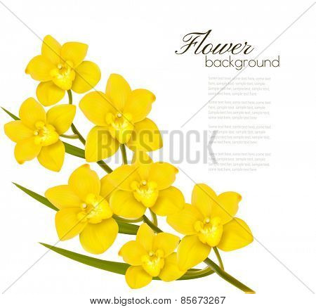 Holiday yellow flowers background. Vector.
