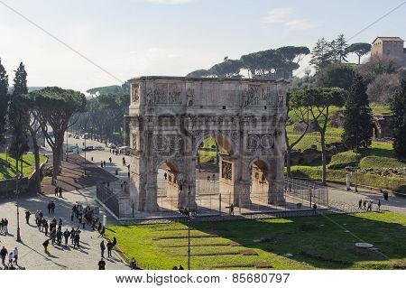 Rome, Italy - January 21, 2010: Arch Of Constantine