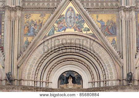 Orvieto, Italy - January 25, 2010: Detail Of Orvieto Cathedral.