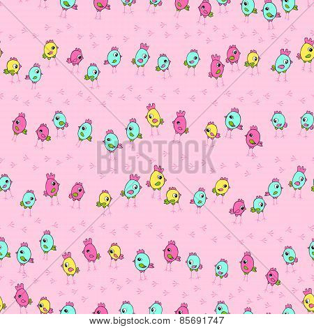 cute little chicks seamless pattern.