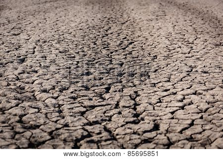 Drought, dry cracked earth