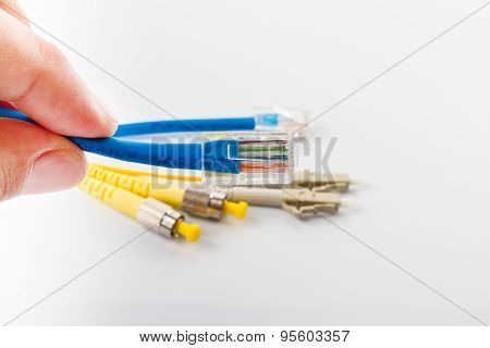 Close up of  UTP LAN cable head
