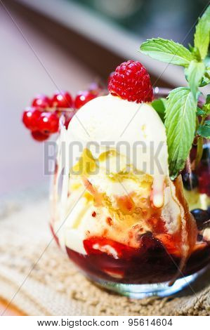 Icecream And Fruits