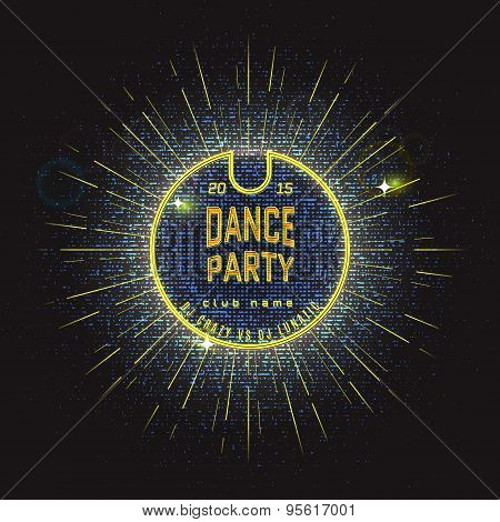 Dance party badges logos and labels Neon for any use