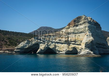 Picturesque Sea Landscape And White Rocks At Kleftiko, Milos, Greece