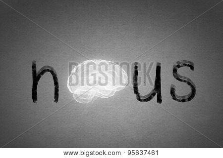 Word nous with brain instead of letter O
