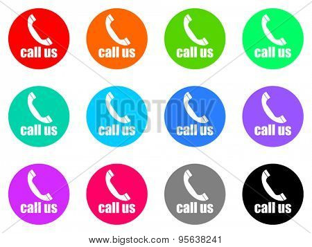 call us flat design modern icon for web and mobile app