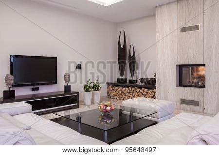 Sitting Room With Fireplace