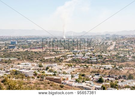 Hazy View Of Windhoek From The South