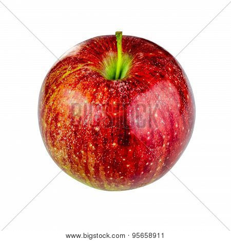 Red Fuji Apple On White Background