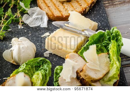 Ceasar Salad On Panini Toast