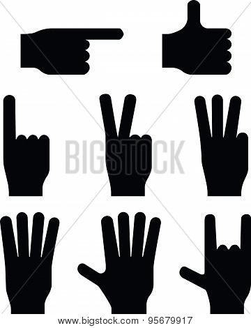 Hand gestures pictograms