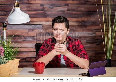 Woman With One Eyebrow Raised