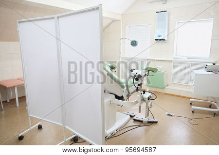 Interior of a gynaecologist consulting room