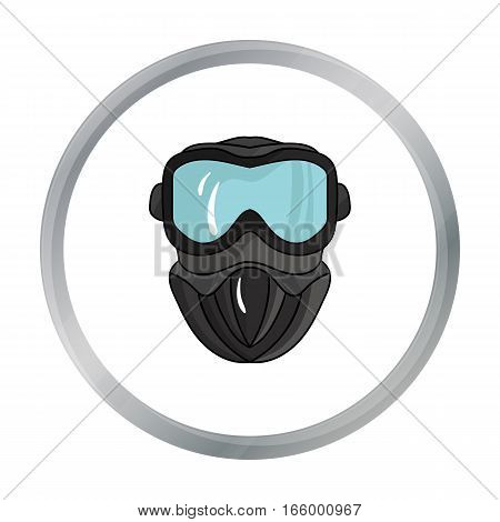 Paintball mask icon in cartoon design isolated on white background. Paintball symbol stock vector illustration. - stock vector