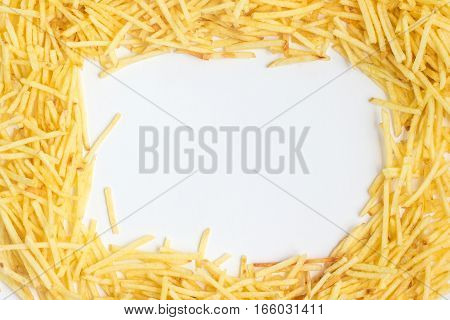 Potato Sticks Frame isolated on white background