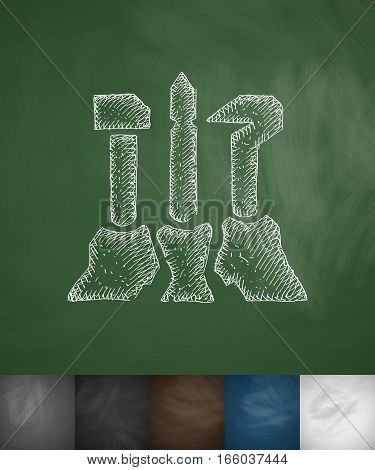 Symbol of workers, farmers and intellectuals icon. Hand drawn vector illustration. Chalkboard Design