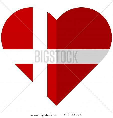 Denmark Flat Heart Flag