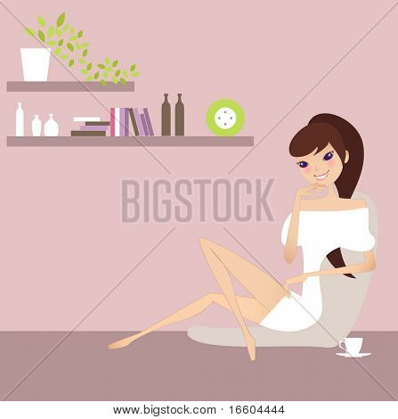 sevimli tatlı kız çay molası