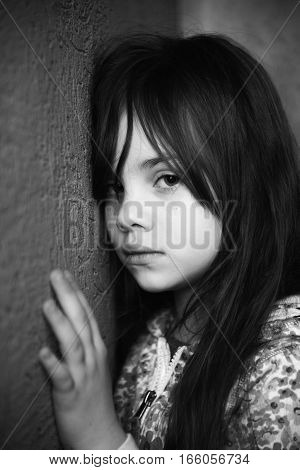 portrait of a girl who thought about something