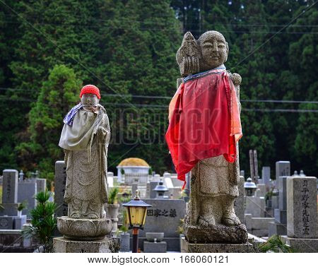Buddha Statues At Okunoin Cemetery In Japan