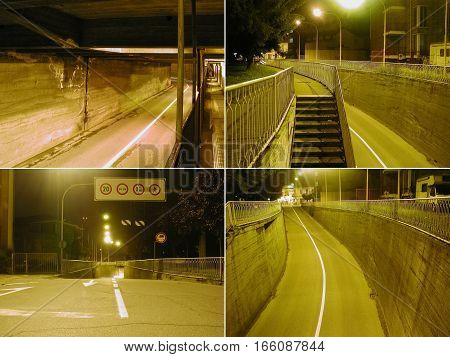 CCTV surveillance camera of a subway underpass