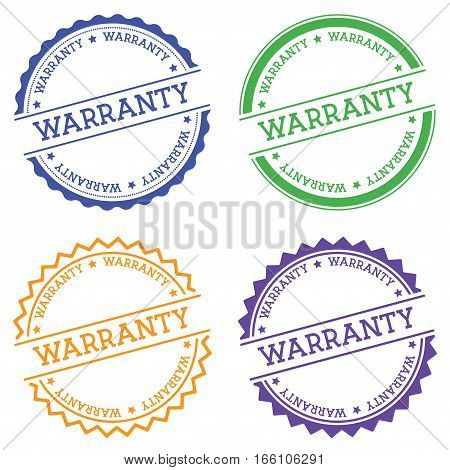 Warranty Badge Isolated On White Background. Flat Style Round Label With Text. Circular Emblem Vecto