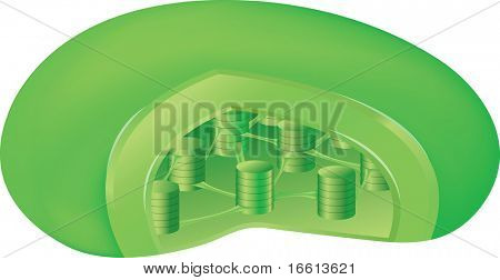 在高细节叶绿体植物组件图