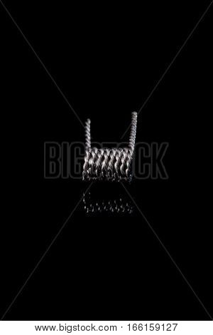 vape coil kanthal black isolated for cigarette