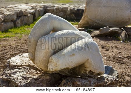 The ruins of the ancient citadel in Amman, Jordan