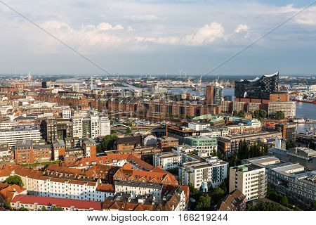 Overlook To The Old Town Part Of Hamburg, Germany
