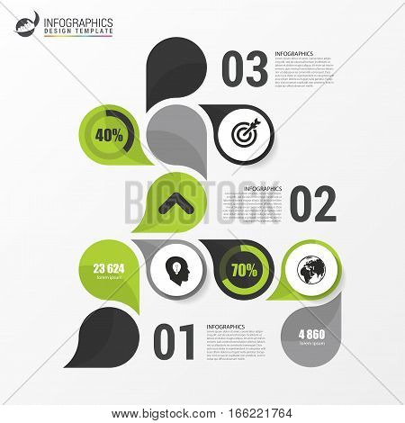 Modern infographics bubble speech template. Can be used for workflow layout diagram number options. Vector illustration