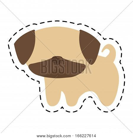 pug puppy cute animal cut line vector illustration eps 10