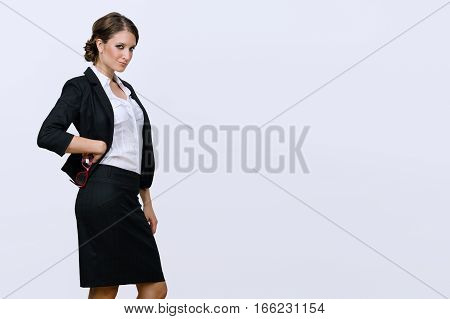 Portrait of beautiful business woman wearing glasses