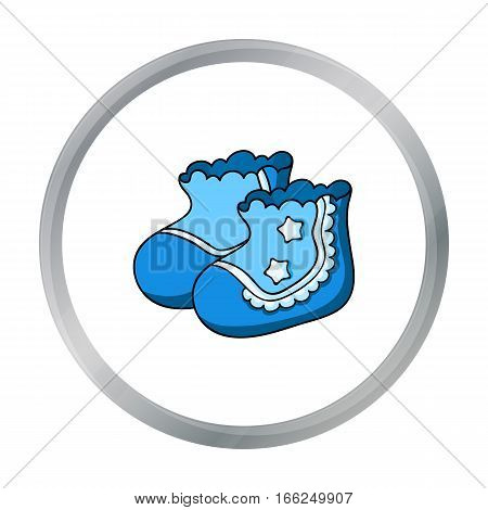 Baby socks icon in cartoon style isolated on white background. Baby born symbol vector illustration. - stock vector