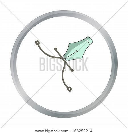 Pen tool icon in cartoon style isolated on white background. Artist and drawing symbol vector illustration. - stock vector