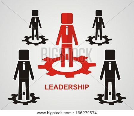 leadership concept. teamwork concept. flat vector illustration