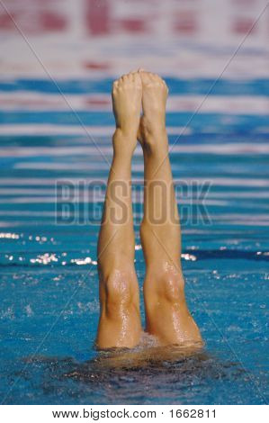 Flere synkroniserede svømmer ben 