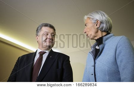 Director Of International Monetary Fund Christine Lagarde And Petro Poroshenko