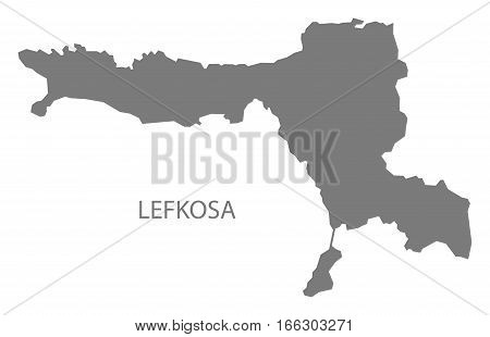 Lefkosa Northern Cyprus Map in grey illustration