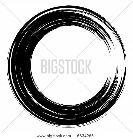 Ladel, logo circle brushstroke design vector illustration