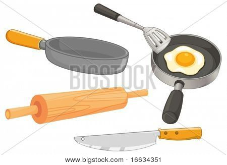 illustration of various objects on white