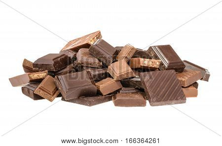 Chocolate Isolated On White. Without Shadow
