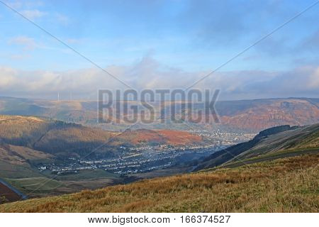 Cwmparc from Bwlch y Clawdd in Wales