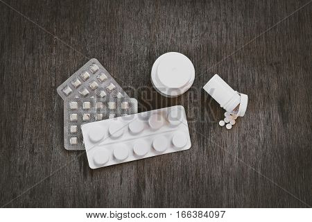 Medical Supplies on the Table at the Home closeup