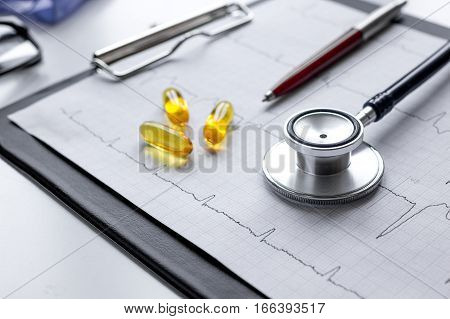 doctor desktop with test tubes in lab no one.