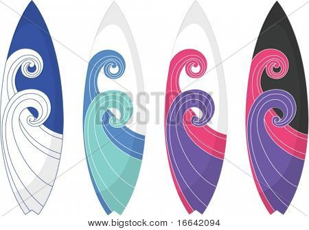 Ilustração de almofadas de surf no fundo branco