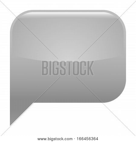 Gray glossy speech bubble blank location icon square empty shape isolated form background. Vector illustration a graphic element for web internet design