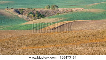 Moravian Fields. The landscape around Kyjov called the Moravian Tuscany Czechia Europe.