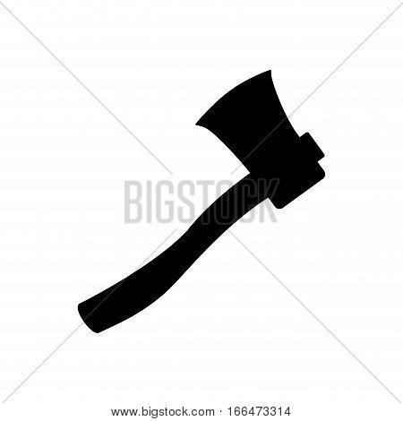 black image silhouette with ax vector illustration